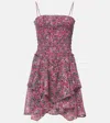 Isabel Marant Étoile Anka Printed Smocked Cotton Minidress In Multicoloured