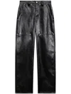 Isabel Marant Étoile Isabel Marant Ariete Straight-leg Leather Pants In 黑色