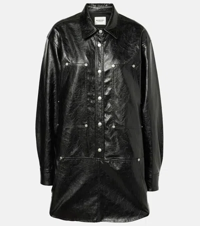 ISABEL MARANT ÉTOILE AYALI FAUX LEATHER MINIDRESS