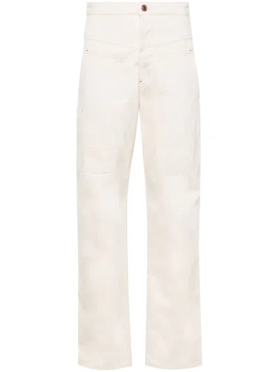 Marant Etoile Philna High-waisted Straight-leg Trousers In Beige