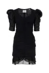 Isabel Marant Étoile Sireny Puff-sleeve Mini Dress In Black