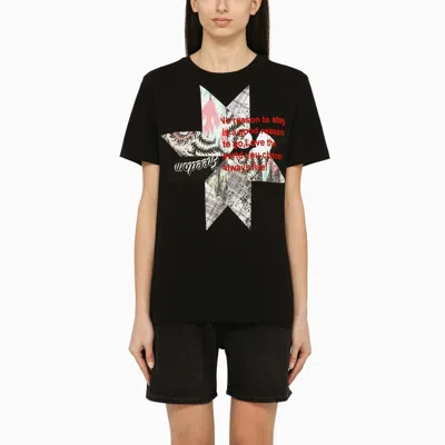 Isabel Marant Étoile Zewel Graphic-print Cotton T-shirt In Black