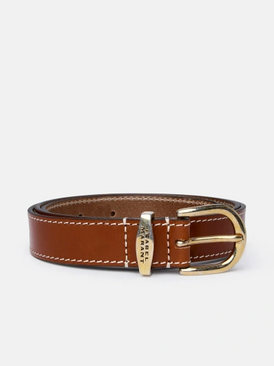 Marant Etoile Black Leather Belt In Brown