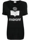 Isabel Marant Étoile 'koldi' Black Crewneck T-shirt With Contrasting Logo In Black