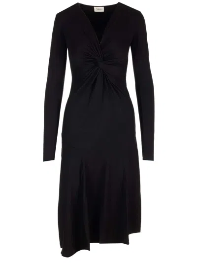 Marant Etoile Black Lisy Midi Dress In Bk Black