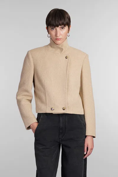 Marant Etoile Cassidy Coat In Beige Wool