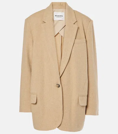 Isabel Marant Étoile Cikaito Wool-blend Blazer In Ecru