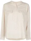 Isabel Marant Étoile Collarless Buttoned Shirt In Neutrals