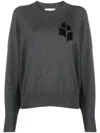 Isabel Marant Étoile Atlee Intarsia-knit Logo Jumper In Charcoal Grey