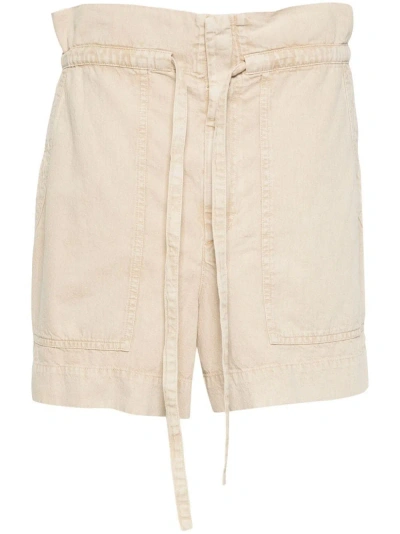 Marant Etoile Ipolyte Cotton Shorts In Neutrals