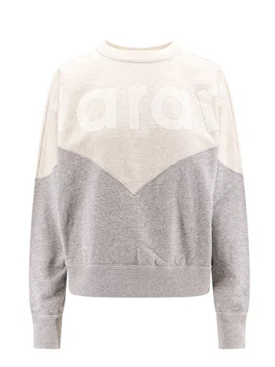 Isabel Marant Étoile Cotton Sweatshirt With Logo Print In Grey