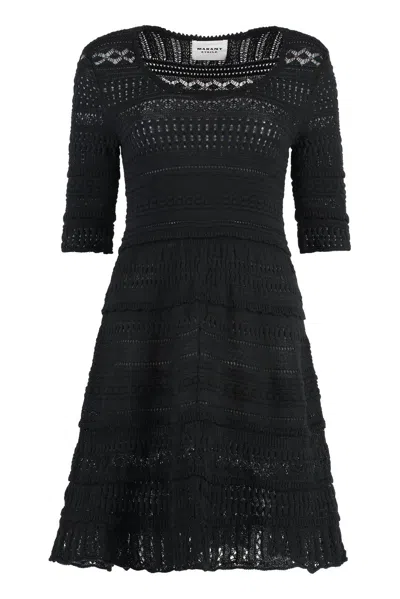 Marant Etoile Crewneck Mini Dress In Black
