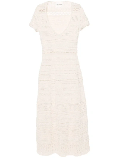 Marant Etoile Jinny Crochet-knit Maxi Dress In Neutrals