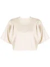 Isabel Marant Étoile Cropped Faux-leather T-shirt In Neutrals
