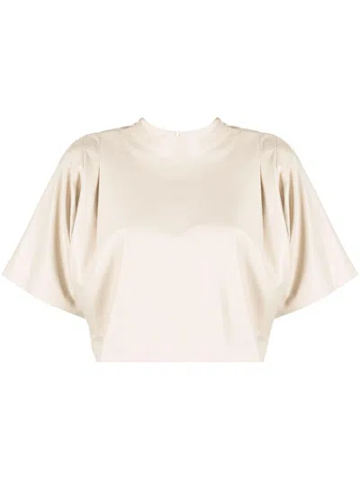 Isabel Marant Étoile Cropped Faux-leather T-shirt In Neutrals