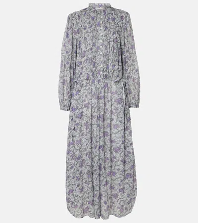 Isabel Marant Étoile Dalida Printed Cotton Voile Midi Dress In Purple