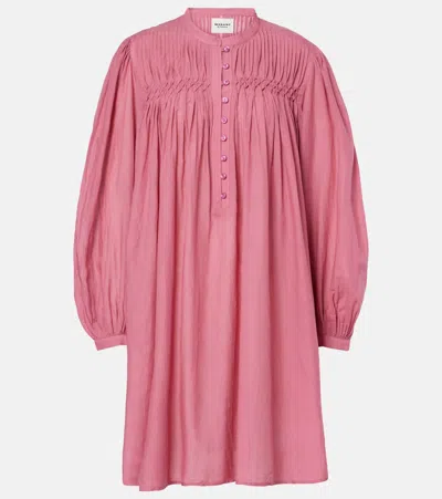 Isabel Marant Étoile Danael Cotton-blend Minidress In Pink