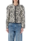 Isabel Marant Étoile Deliona Zip-up Jacket In Black White