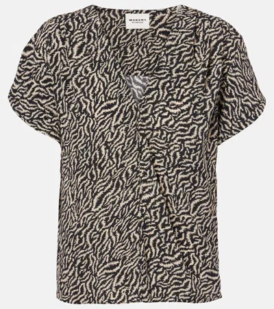 Isabel Marant Étoile Delocia Printed Top In Black
