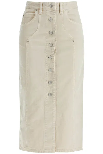 Marant Etoile Denim Vandy Skirt For In Ecru (beige)