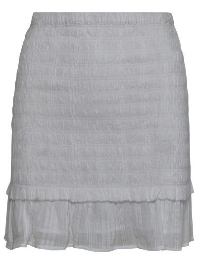 Marant Etoile Dorela White Cotton Miniskirt