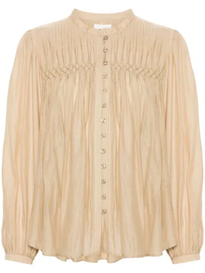 Isabel Marant Étoile Dorothe Pleated Shirt In Lightkhaki