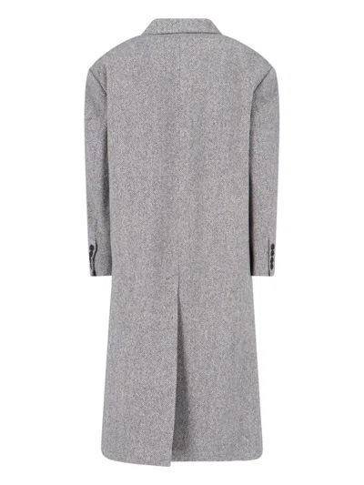 Isabel Marant Étoile Double-breasted Coat In Black Ecru
