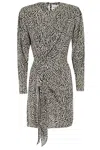 Isabel Marant Étoile Dulce Printed Gathered Minidress In Ecru Black Ecbk