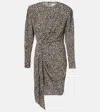 Isabel Marant Étoile Dulce Printed Gathered Minidress In Black