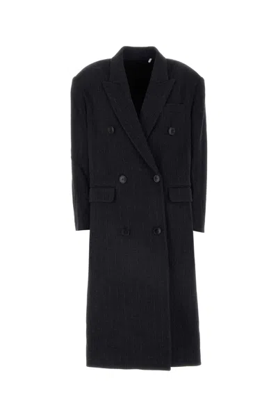 Isabel Marant Étoile Embroidered Stretch Wool Blend Lexana Coat In Multicolor