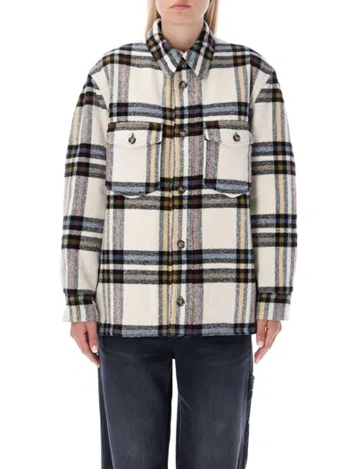 Marant Etoile Every Checked Padded Jacket In Powder