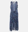 Isabel Marant Étoile Fadelo Printed Muslin Midi Dress In Blue