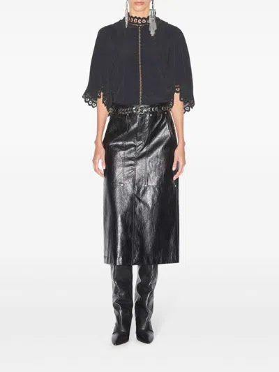 Isabel Marant Étoile Faux-leather Midi Skirt In Black
