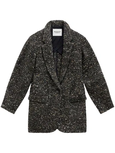 Isabel Marant Étoile Flecked Single-breasted Blazer In Black