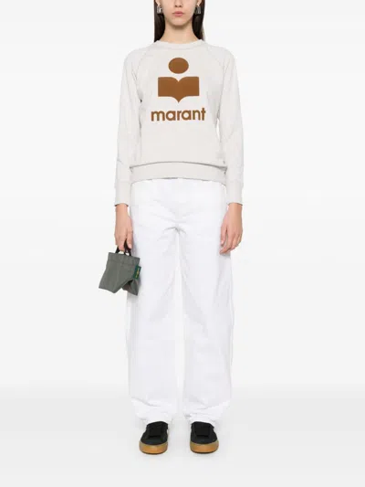 Isabel Marant Étoile Flocked-logo Sweatshirt In Neutrals