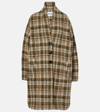 Isabel Marant Étoile Gabriel Checked Wool-blend Overcoat In Multicoloured