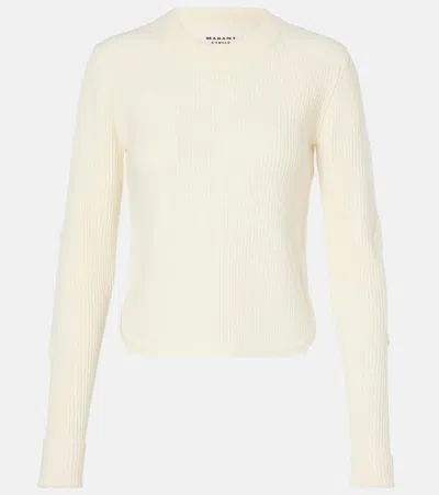 Isabel Marant Étoile Gabyne Ribbed-knit Wool-blend Sweater In White