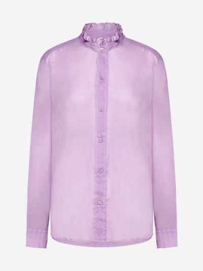 Marant Etoile Pamias Ruffled Cotton Shirt In Mauve