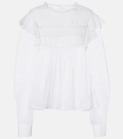 Isabel Marant Étoile Ganael Cotton Voile Blouse In White