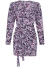 Isabel Marant Étoile Gathered Floral-print Dress In Purple