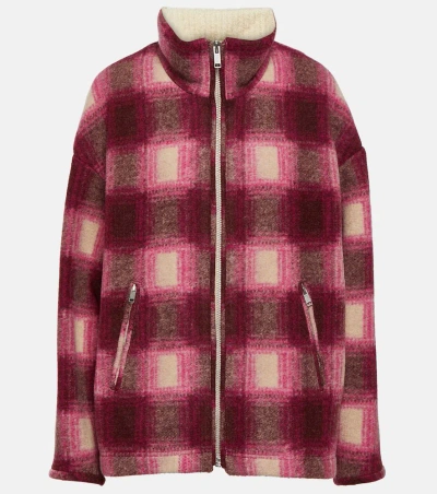 Isabel Marant Étoile Giovany Checked Wool-blend Jacket In Pink