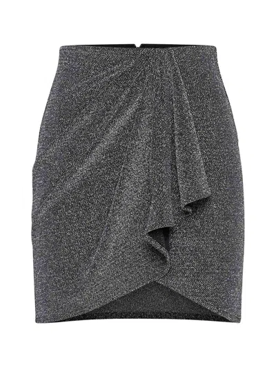 Marant Etoile Glitter Detailed Mini Skirt In Silver