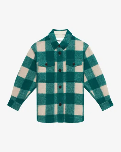 Isabel Marant Étoile Harveli Checked Jacket In Green