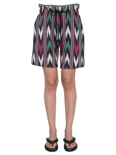 Marant Etoile High Waist Drawstring Shorts In Multicolour