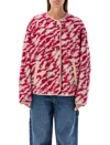 Isabel Marant Étoile Himala Reversible Textured Jacket In Raspberry Beige