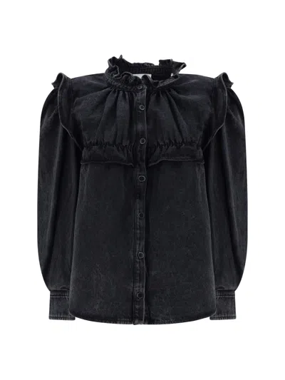 Isabel Marant Étoile Idety Denim Shirt In Black