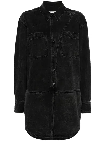 Isabel Marant Étoile Ilaya Denim Shirtdress In Black