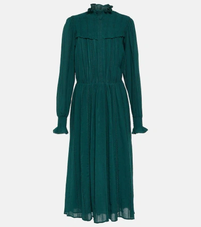 Isabel Marant Étoile Imany Cotton-blend Midi Dress In Black