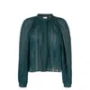 Isabel Marant Étoile Imayae Cotton-blend Blouse In Green