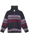 Isabel Marant Étoile Intarsia Brushed Cardi-coat In Blue